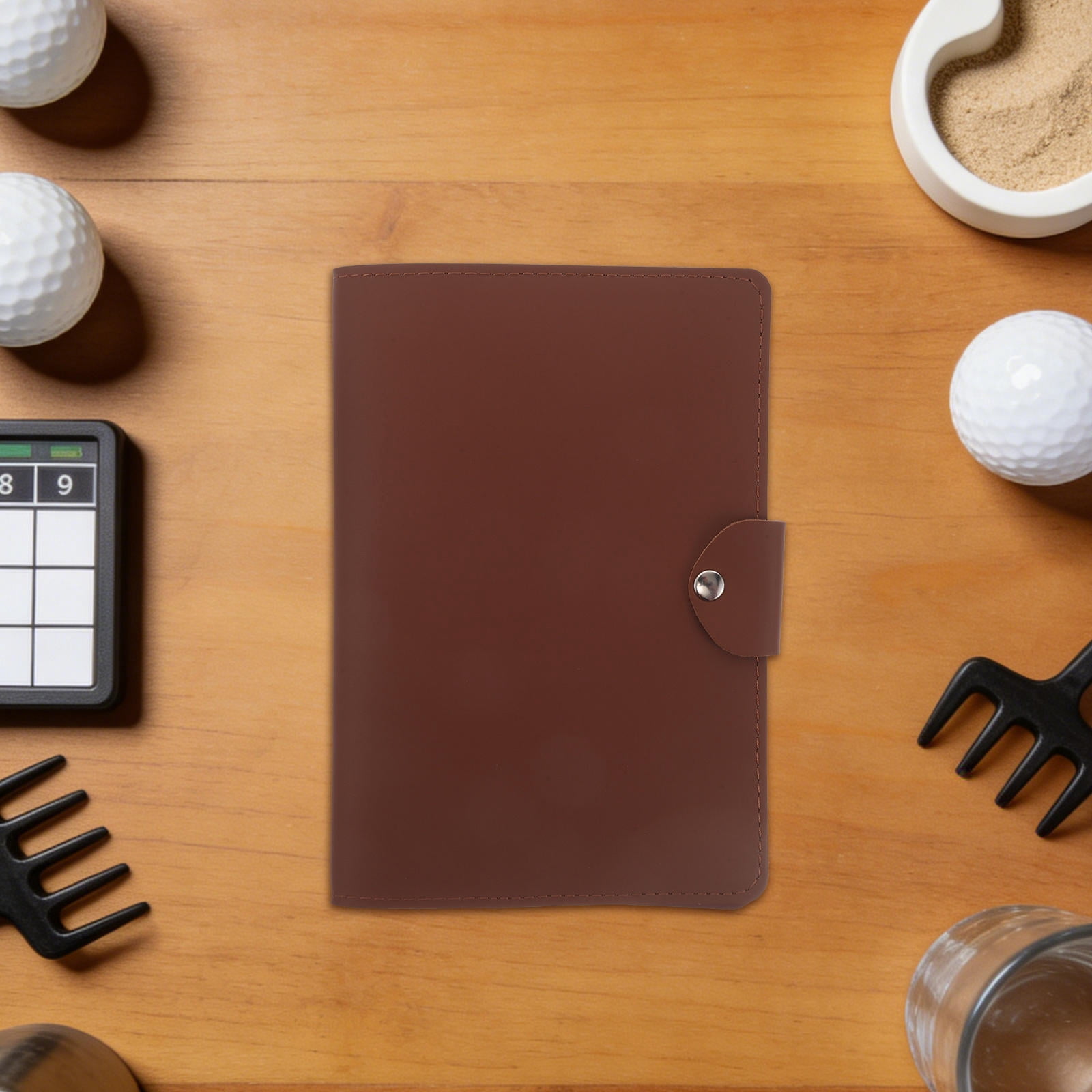 Crad Frame SWETRACE Golf Score Card Holder Brown PU Durable Organizer for ...