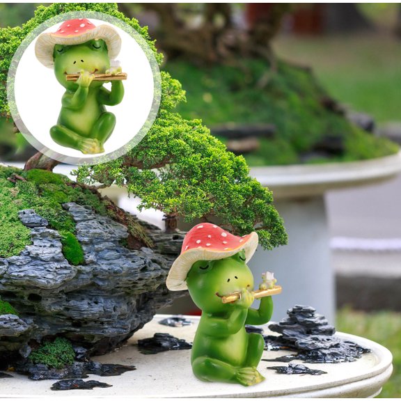 SWETRACE Green Resin Frog Garden Statue Ideal for Outdoor Yard Lawn and Table Display