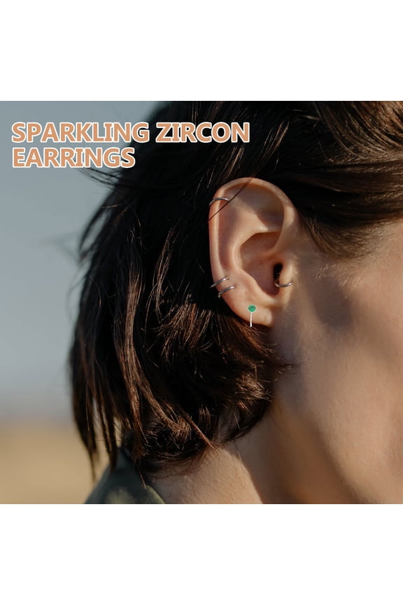 Green Sparkling Ear Cuffs for Women Non Piercing