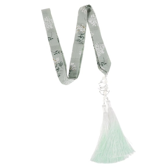 SWETRACE Hanfu Headdress Tassel Shape Hanfu Hair Ribbon Light Green 18.9x1.2x0.3in Cloth Metal For Cultural Events 1Set