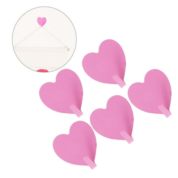 SWETRACE Heart Shaped Wall Hooks 5Pcs Pink Stainless Steel for Bags and Towels Closets