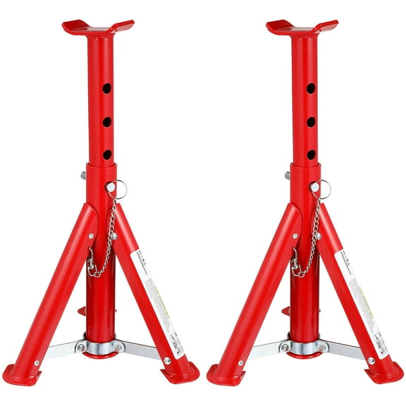 SWETRACE Heavy Duty Jack Stands Carbon Steel Red 2Pcs For Vehicles Car Lifting Tools With Height Adjustable Design