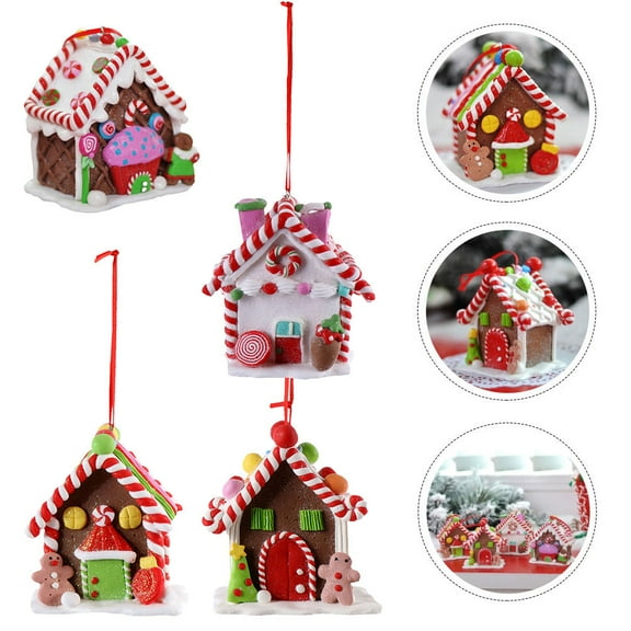 SWETRACE Home Decorations Christmas House Model Candy House Adornment Assorted Color 2.8x3x2in