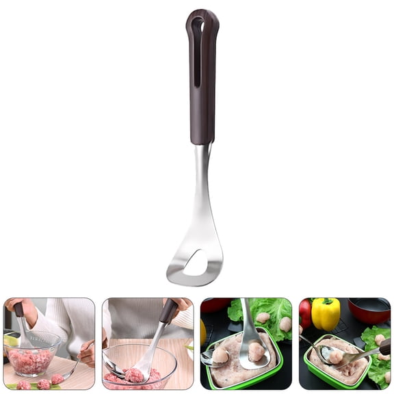 SWETRACE Stainless Steel Meatball Maker Spoon Coffee Color Long Handle Kitchen Gadget