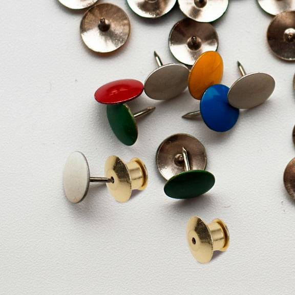 SWETRACE 10pcs Metal Locking Pin Backs Secure Fastening for Badge Brooch Lapel Pin Enthusiasts Golden