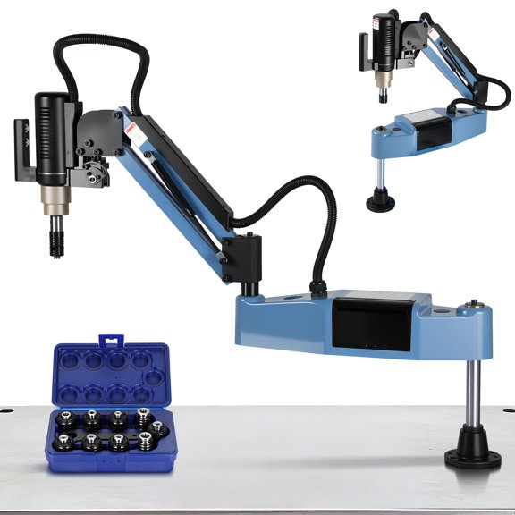 SWETRACE M3-M16 Electric Tapping Machine with 0-375RPM Speed and Overload Protection Flexible Arm for Industrial Mechanical Mould Work Dark Blue