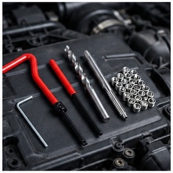 SWETRACE Metric M5 Thread Insert Repair Kit, HSS Re-Thread Tool Set for Metal and Engine Repairs