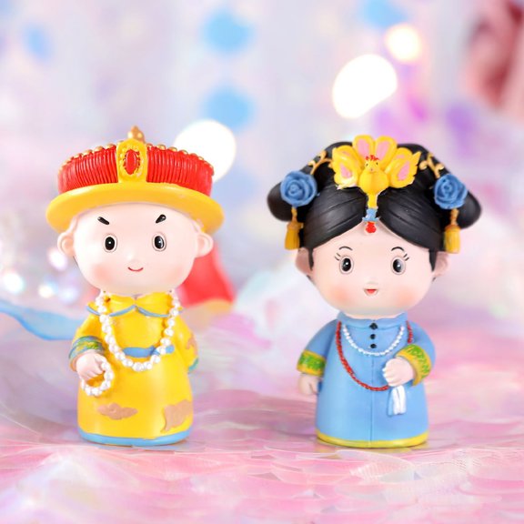 SWETRACE Miniature Statue Decoration Chinese King Statue Synthetic Resin 7.50X5.00X5.00cm 2Pcs