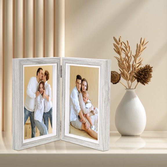 SWETRACE Multi Color Wooden Desktop Picture Frame with Foldable Double Panel Design