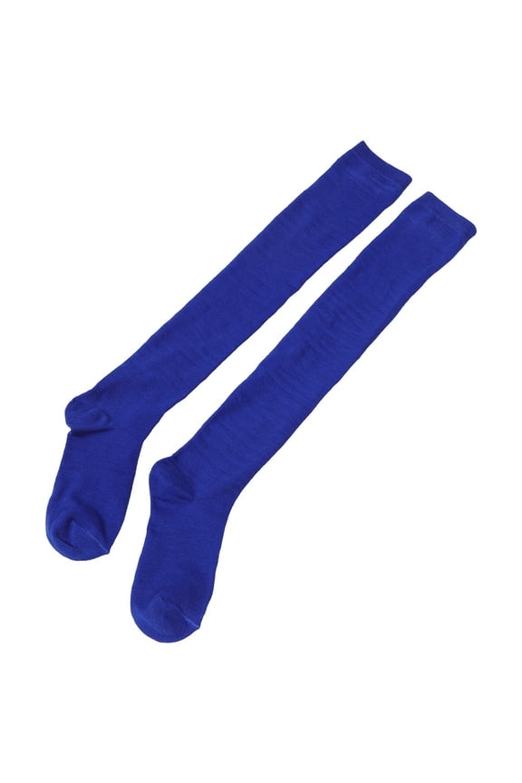 Over Knee Socks 1 Pair Blue Polyester Cotton Warmth Elastic Support Long Stockings For Women Girls
