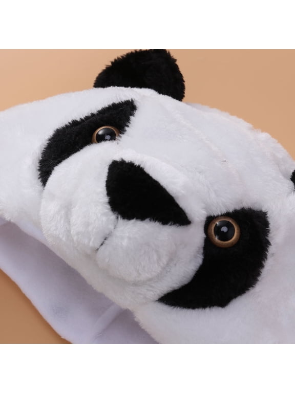 Adult Panda Plush Animal Hat, White Hood Winter Warm Costume Cap for Cosplay, Skiing, , Party