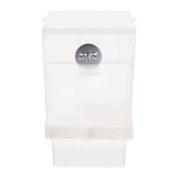 SWETRACE budgie feeder White Acrylic, 425g, Double-Compartment, Spill-Proof Automatic Food Dispenser