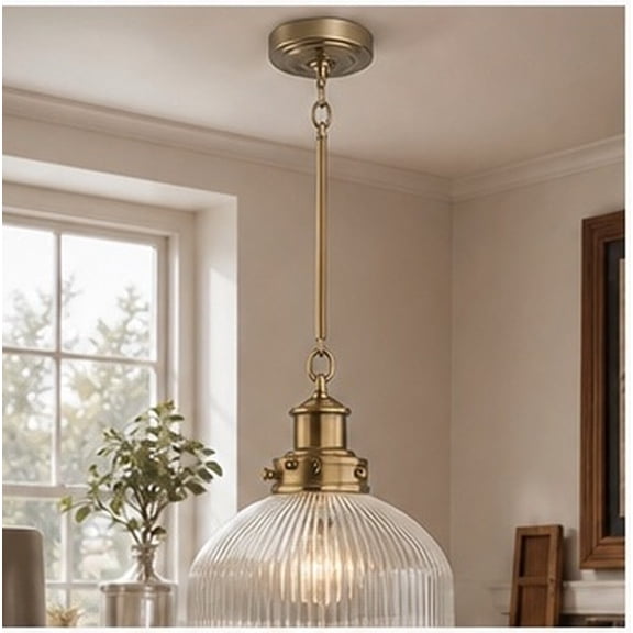 SWETRACE Ceiling Light Support Rod Metal Light Brown with Ring and Hook Design