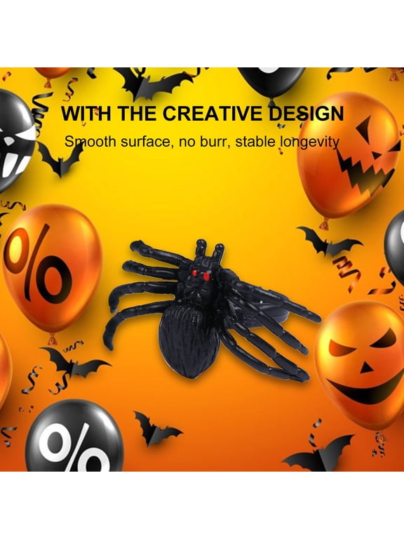 Plaything Ring 20Pcs Black Plastic Spider for Party
