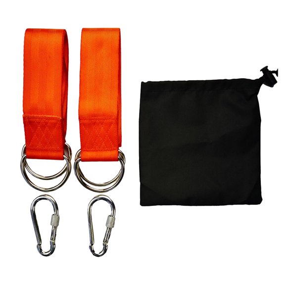 SWETRACE Polyester Hammock Straps for Tree with Stainless Steel Hardware Orange Color for Outdoor Use Durable and Lightweight 1 Set