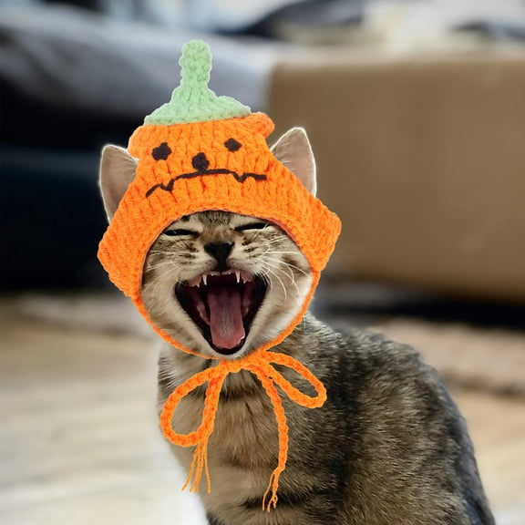 SWETRACE Pumpkin Cat Hat Orange Soft Breathable Fabric Adjustable Fit
