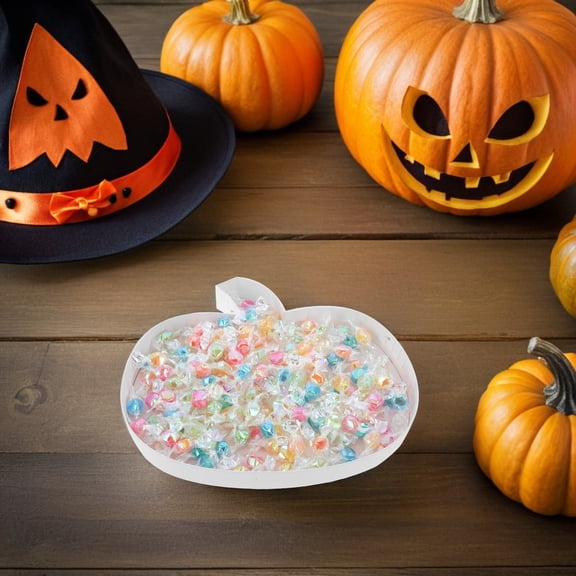 SWETRACE Pumpkin Shaped Party Tray White Paper Serving Dish for Fruits and Snacks, 1 Piece
