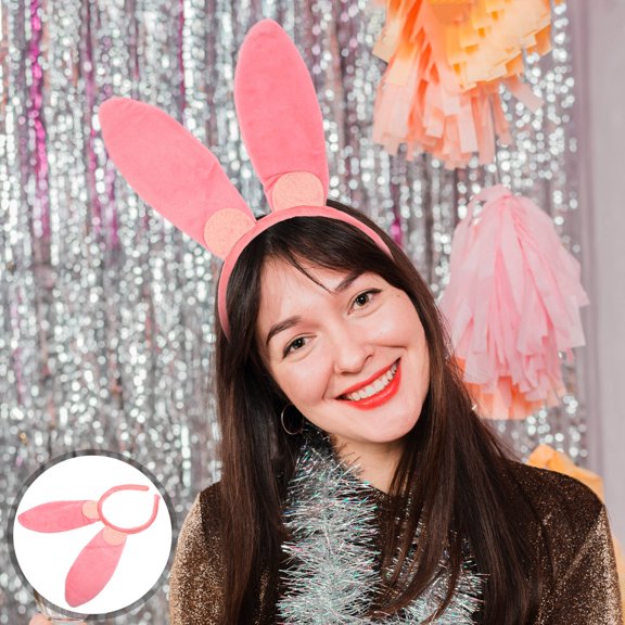 SWETRACE Plush Bunny Ears Headband Cosplay Hair Accessory for Easter Party and Holiday Celebration