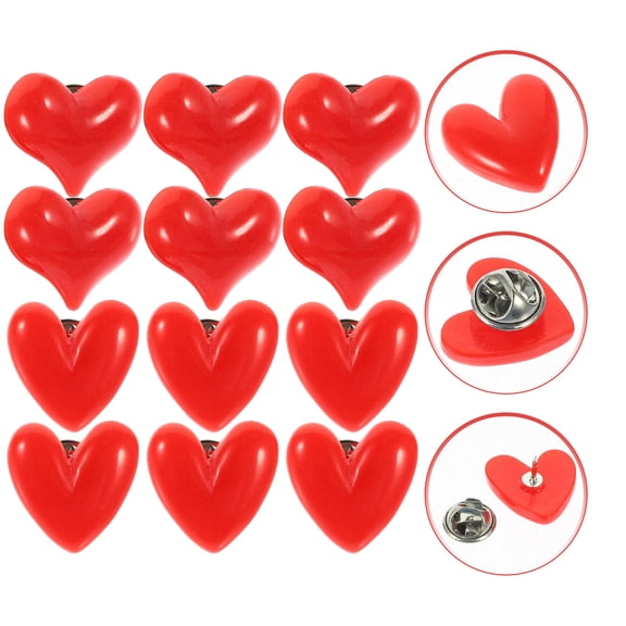 SWETRACE Red Resin Heart Brooch Lightweight Decorative Pin for Women Clothing Accessories 1 Piece