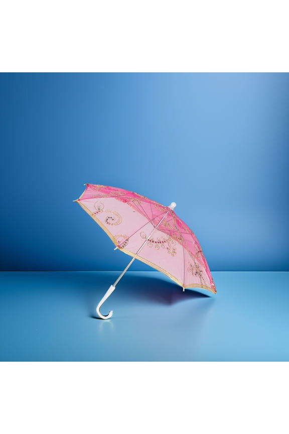 Rosy Decorative Dance Umbrella with Elegant Lace for Photography and Stage