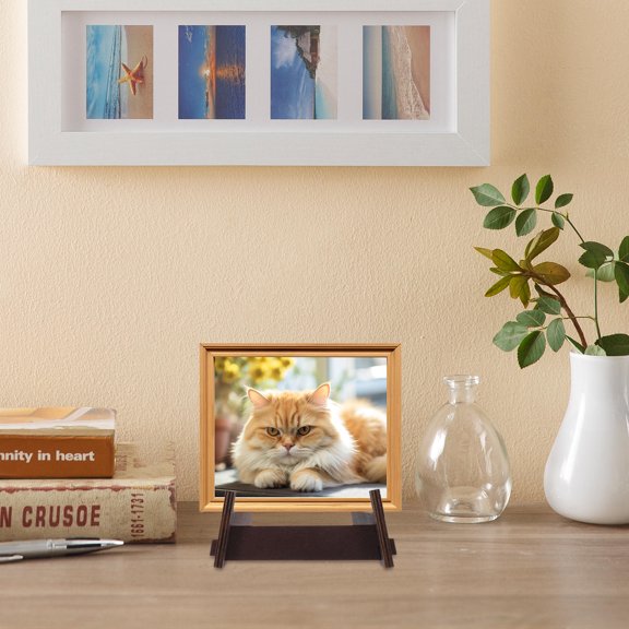 SWETRACE Rustic Coffee Wood Display Stand for Recipe Books Plates Picture Frames