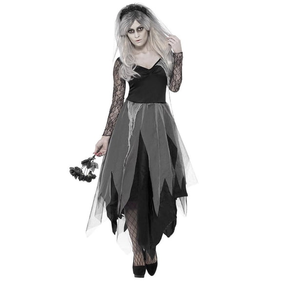 SWETRACE Scary Ghost Bride Costume Spandex Dress for Adult Cosplay