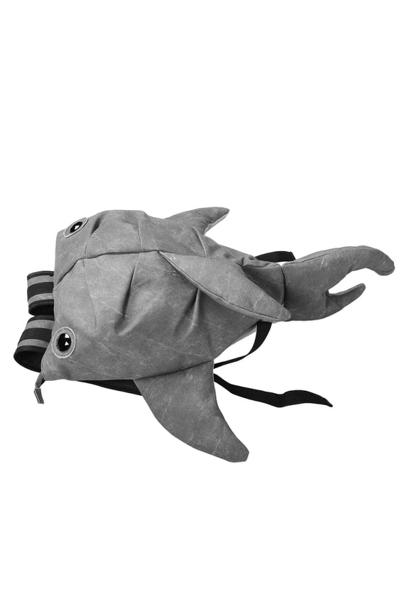 Shark Mouth Backpack 1Pcs Large Capacity For Men Women Travel Daily Use Grey Polyester