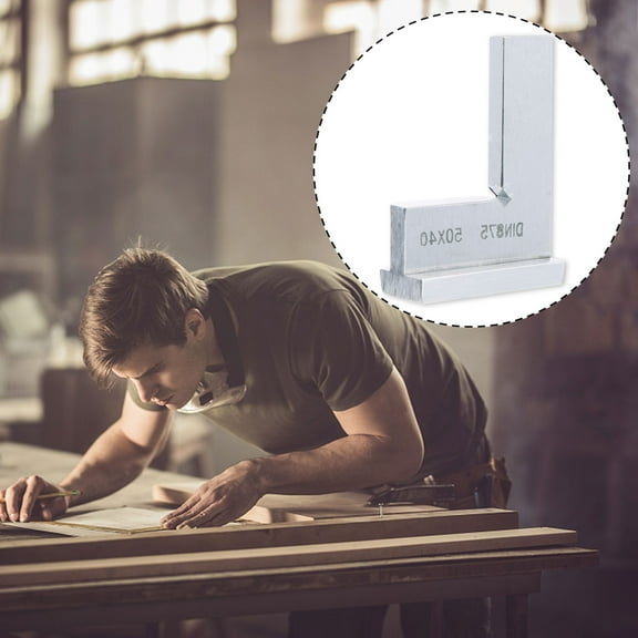 SWETRACE Silver 90 Degree High Precision Square 1Pack Woodworking Tools for Construction Sites