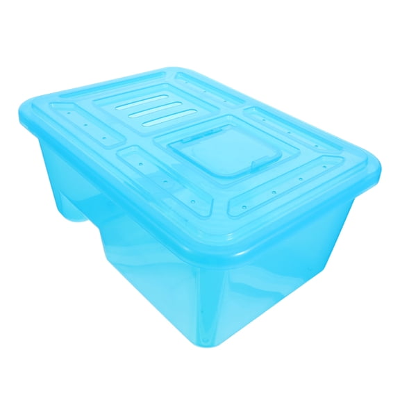 SWETRACE Sky-Blue ABS Turtle Habitat with Multi-Zone Enclosure and Openable Lid