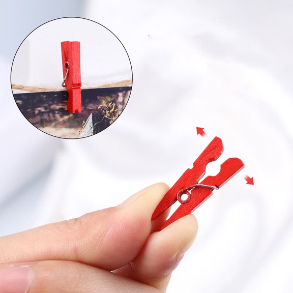 SWETRACE Red Wooden Utility Clips Strong Construction for Crafts 100Pcs
