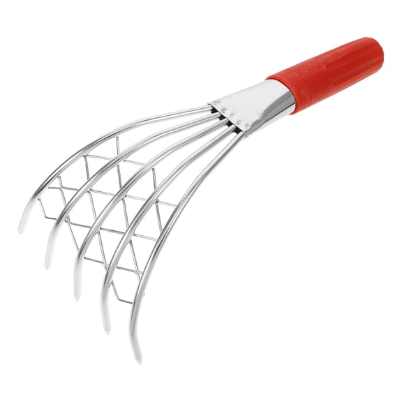 SWETRACE Plated Silver Metal Clam Rake with Non Slip Handle for Beach Shell Scooping