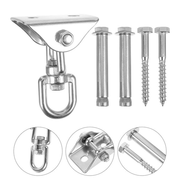 SWETRACE Stainless Steel Ceiling Hook 1 Set Heavy Duty Swing Hanger for Hammocks and Chairs Silver