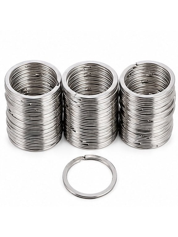 Stainless Steel Key Rings Split Circles 50pcs , Silver for DIY Crafts