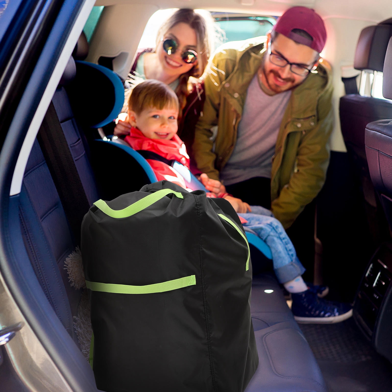 SWETRACE Bag for Stroller Black Durable 1Set 47.16X23.97X18.08in