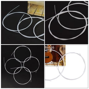 SWETRACE Sturdy Nylon Ukulele String Replacement White for Balalaika Clear Balanced Sound