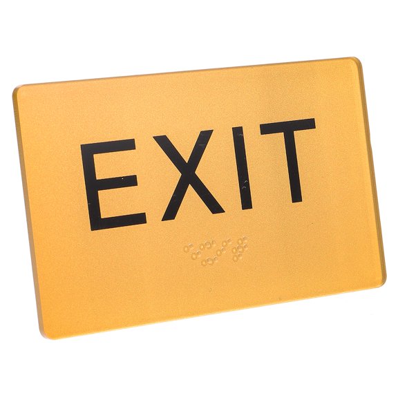 SWETRACE Stylish Orange Braille Exit Sign Board Designed for Visually Impaired Accessibility Outdoors