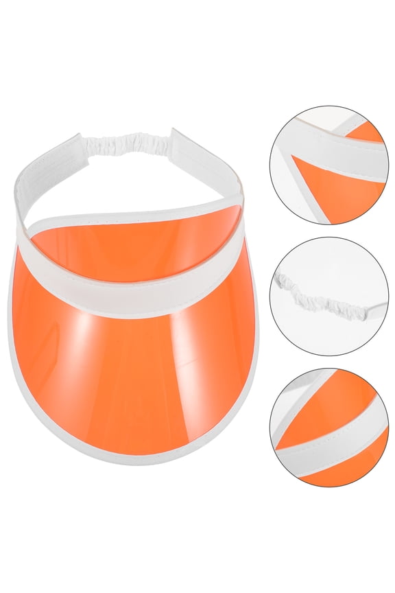 Sun Visor Hat 1Pack Orange PVC Cloth for Sun Protection and Cool Comfortable Experience