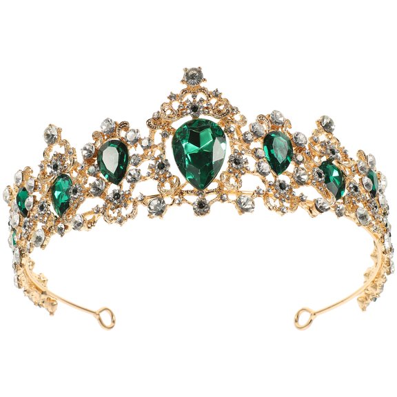 SWETRACE Elegant Green Tiara Crown Durable Lightweight for Wedding Parties