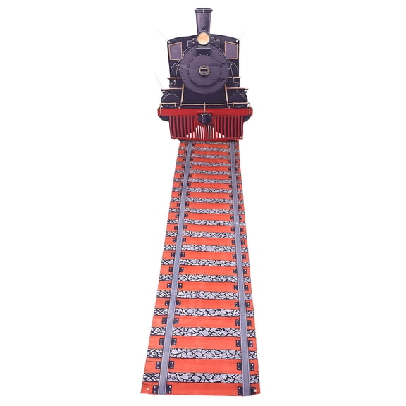 SWETRACE Train Party Decorations Banner with Retro Design Polyester Fabric