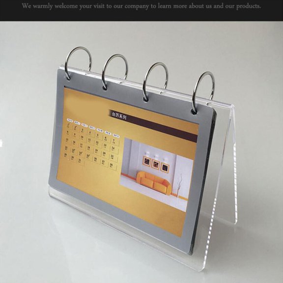 SWETRACE Transparent Acrylic Name Card Holder with 6 Page PVC Sheets for Company Cafe Store Display