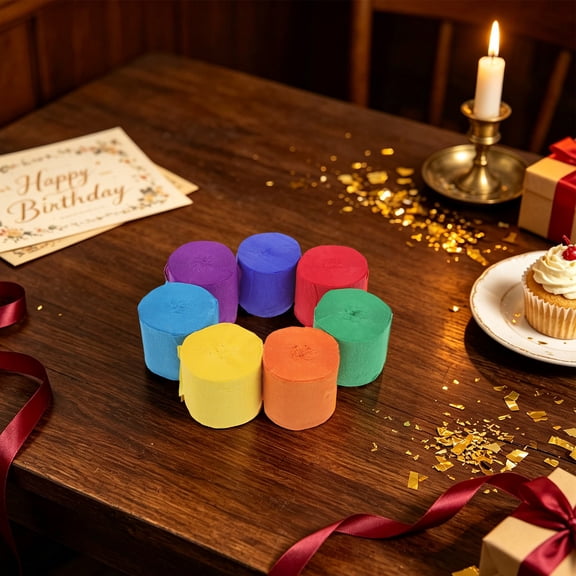SWETRACE Multi Colored Crepe Paper Streamers 14 Pieces Party Decor Rolls for Birthdays and Weddings