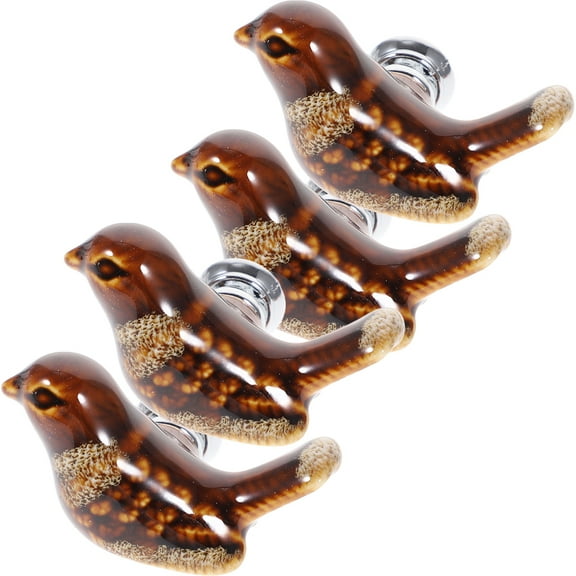 SWETRACE Vintage Ceramic Cabinet Knobs with Zinc Alloy Material for Home Use Light Brown 4 Pieces