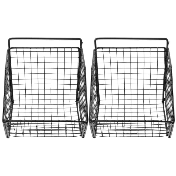 SWETRACE Wall Mount Kitchen Storage, Black Carbon Steel, Easy-Access Organizer for Fruits and Vegetables 1Set