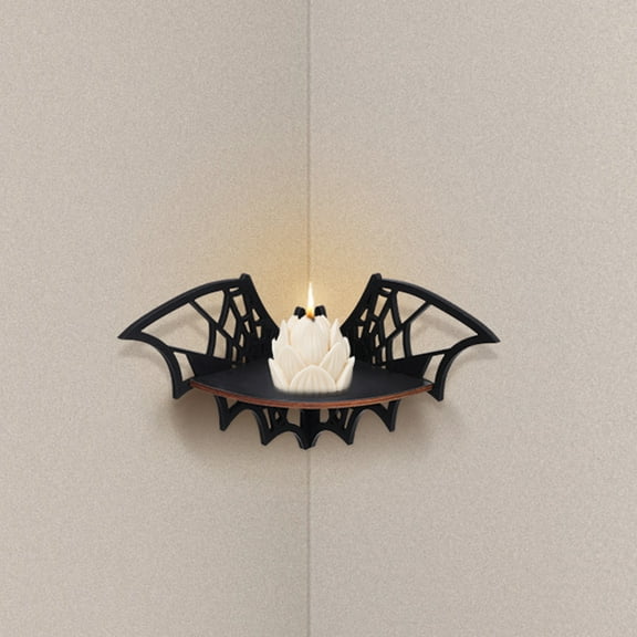 SWETRACE Wall-mounted Shelf 2Pcs Wood Black Shape Decor