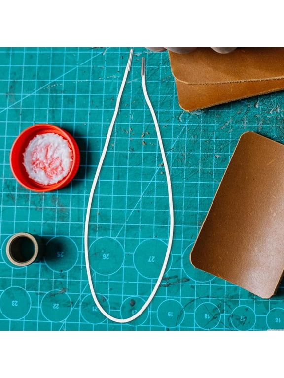 White Elastic ng Cord for Hats Masks Crafts with Iron Head 30Pcs