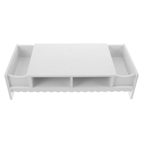 SWETRACE White Monitor Riser with Storage PVC for Office Desktop Organization