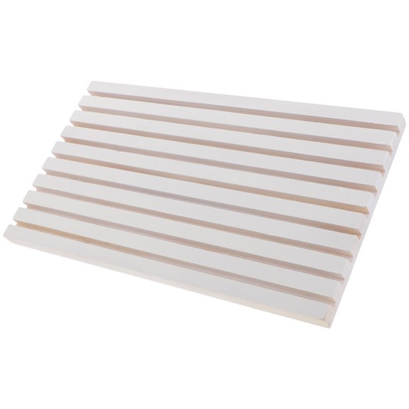 SWETRACE White Wood Riser Stand for Bathroom Sink Area, Decorative Soap Tray with Raised Base