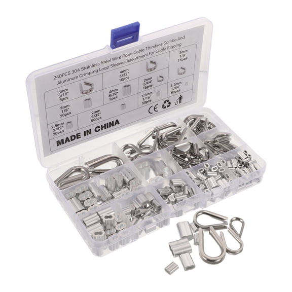 SWETRACE Wire Rope Clamp Kit, Plated Cable Clamp Set, Easy Install Wire Rope Clip for Cable Rigging, Indoor Outdoor, 1 Set
