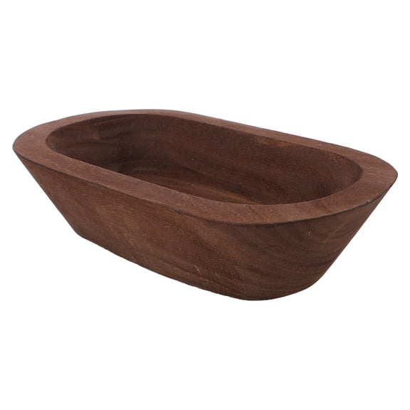 SWETRACE Wood Decorative Tray Oval Wooden Dough Bowl for Tabletop Farmhouse Decor