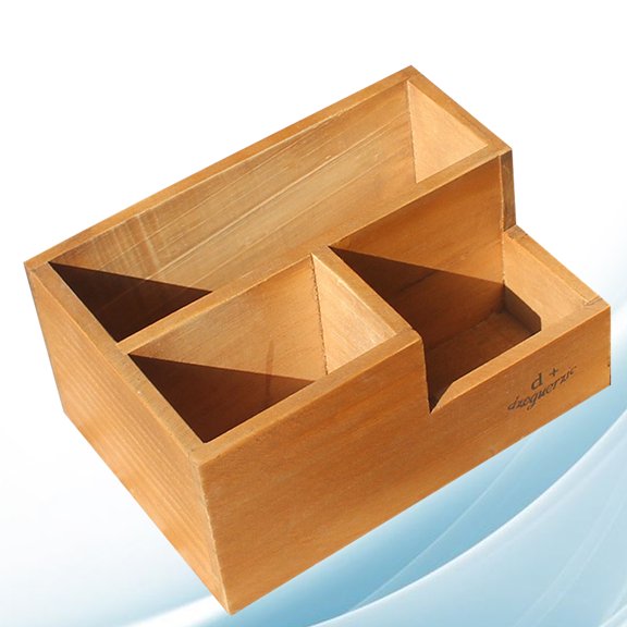 SWETRACE Compartment Wood Flowerpot Light Brown 3 Grids for Flower Shop and Home Use